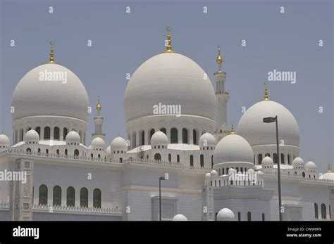 Domes And Minarets Of The Sheikh Zayed Grand Mosque Abu Dhabi United