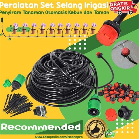 Jual Peralatan Set Selang Irigasi Penyiram Tanaman Otomatis Kebun Dan