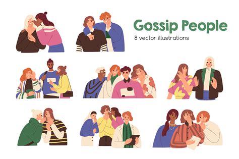 People Gossip Spread Secrets News People Illustrations ~ Creative Market