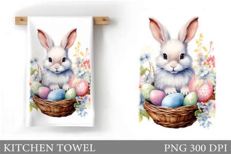 Easter Bunny Kitchen Towel Sublimation Graphic By Shishkovaiv