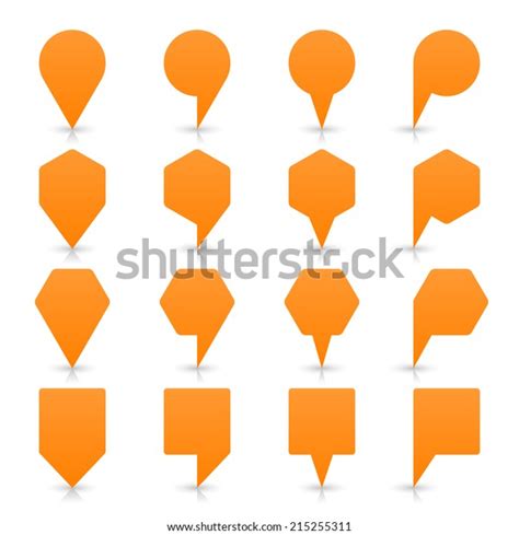 Orange Map Pin Sign Location Icon Stock Vector Royalty Free 215255311