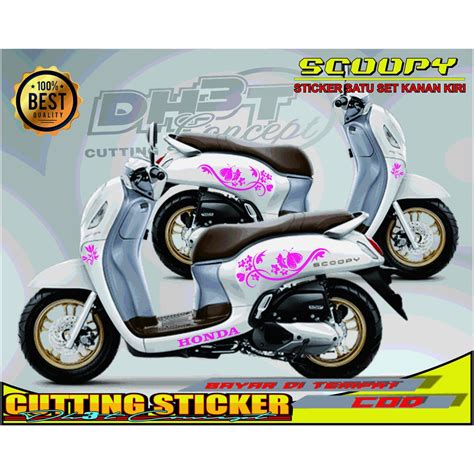 Jual STICKER SCOOPY FRAME FLOWER BUTTERFLY CUTTING STICKER SCOOPY 2021