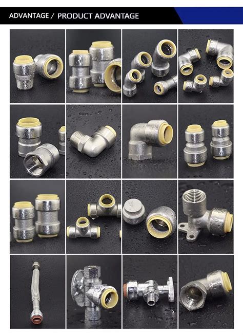 Stainless Steel Push Fit Plumbing Fittings For Pex Pipe Copper Pipe ...