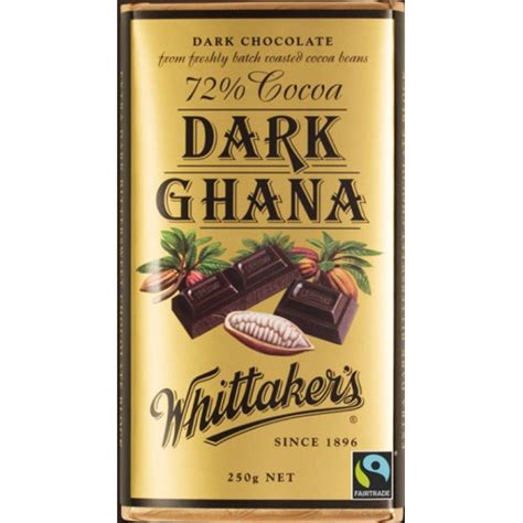 Whittakers 72 Cocoa Dark Ghana Chocolate 250g