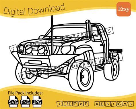 Nissan Patrol GU Ute Outline Front View Digital Cut File Etsy Australia