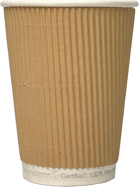 G S PACKING UK LTD 500 X 12oz Kraft Triple Walled Ripple Paper Cups