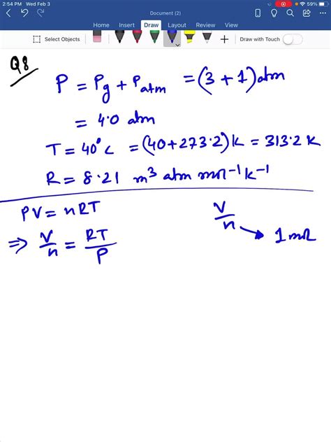 Solveduse The Ideal Gas Equation Of State To Estimate The Molar Volume