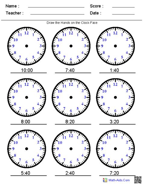 Clocks To Tell Time Worksheet