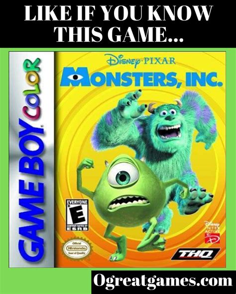 DisneyPixar Monsters Inc. - Game Boy Color | Gameboy, Nintendo game boy ...