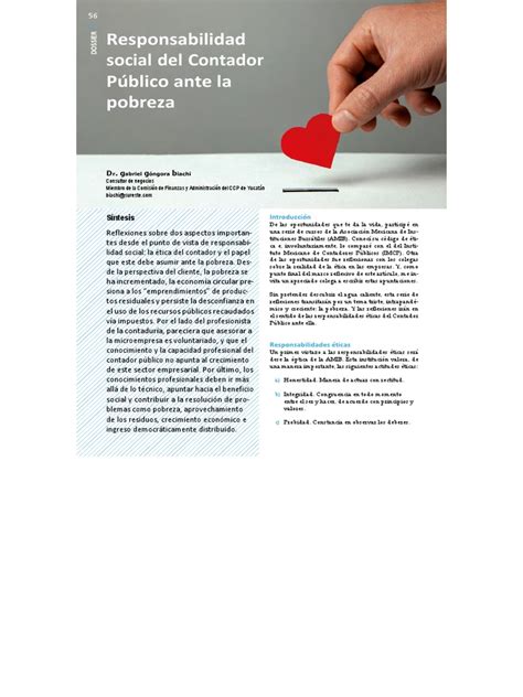 10 Responsabilidad Social Del Contador Público Ante La Pobreza Pdf