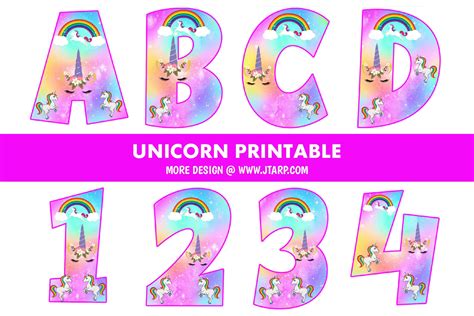 Unicorn Party Printables Free Alphabet Letters And Number JTarp 78