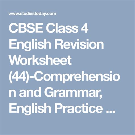 Cbse Class 4 English Grammar Worksheets Printable Word Searches