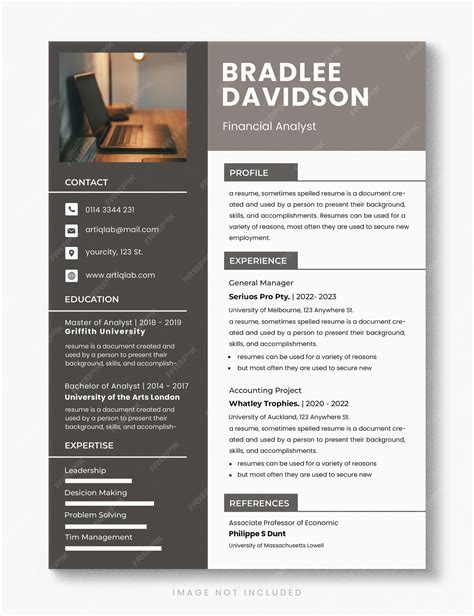 Premium Psd Modern Professional Resume Cv Psd Template