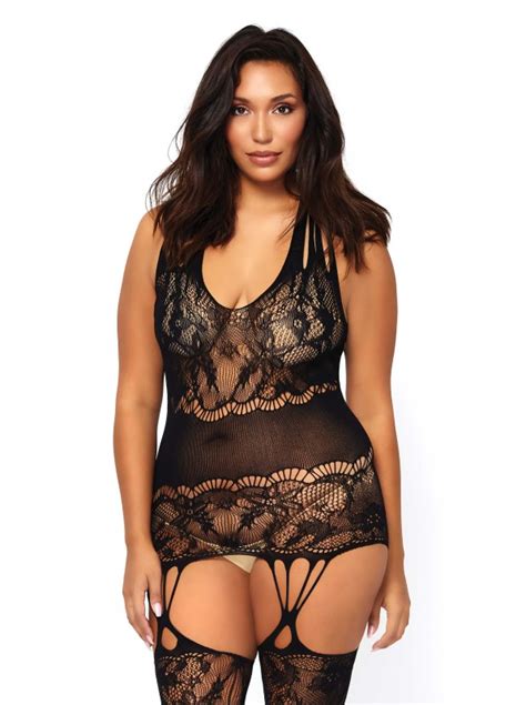 Leg Avenue Lingerie Bodystocking Aperta All Inguine PLUS SIZE