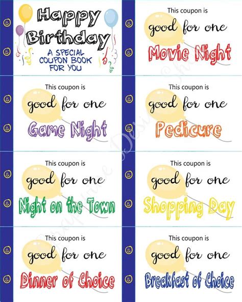 Birthday Coupon Book Adult Coupon Book Vouchers For Her Husband