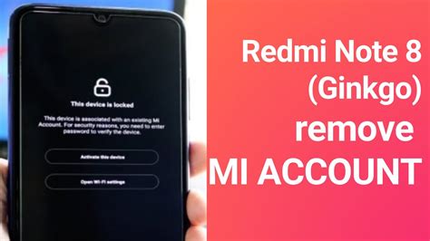 Mi Account Redmi Note 8 Ginkgo Permanently Reset YouTube