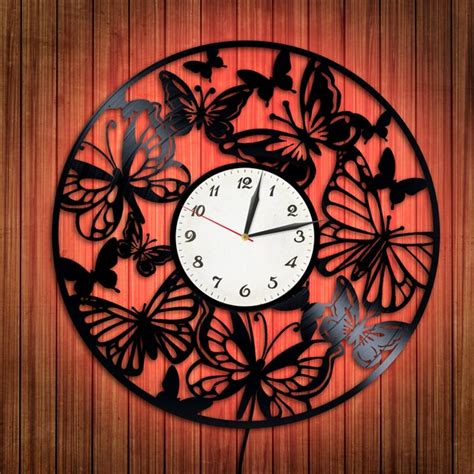 Butterfly Clock Etsy