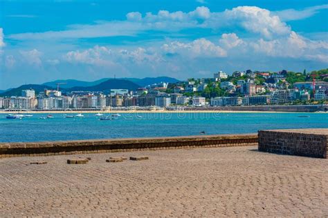 View Of Seaside Promenade At San Sebastian Spain Stock Image Image