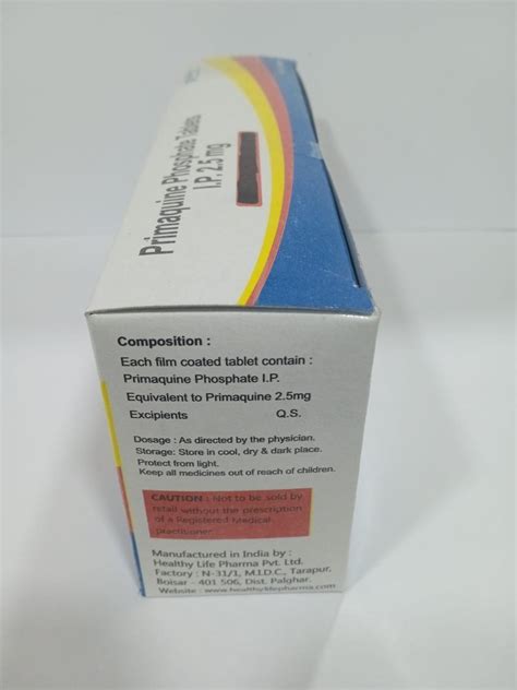 Primaquine Phosphate Tablet IP Healthy Life Pharma Pvt Ltd 10x10