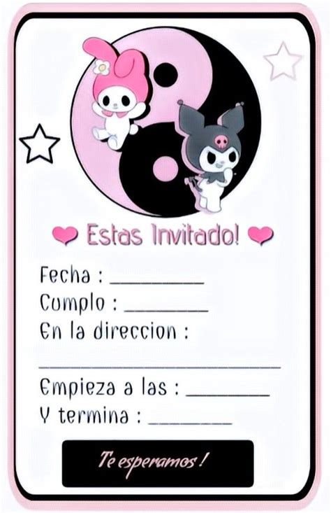 Kuromi My Melody Ying Yang Birthday Cumplea Os Plantillas