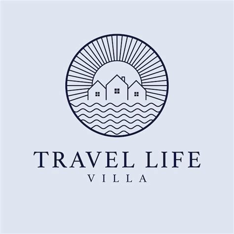 Premium Vector Travel Life Villa Vector Logo Design Houses And Sun