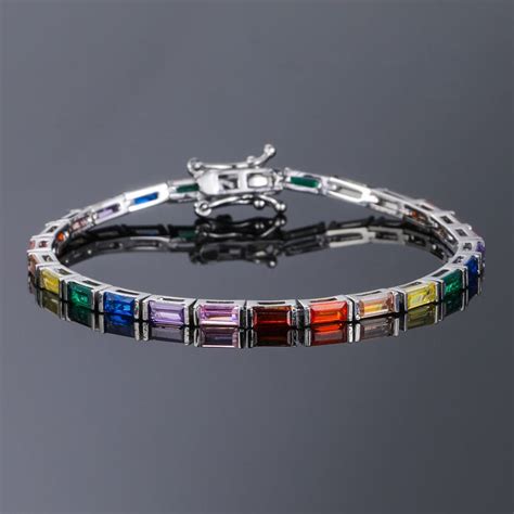 3mm Colorful Stones Tennis Bracelet Helloice