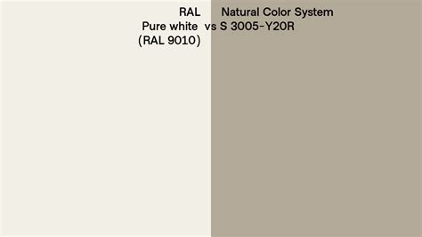 RAL Pure White RAL 9010 Vs Natural Color System S 3005 Y20R Side By