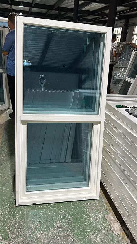 House Single Hung Double Glazed Hurricane Impact UPVC PVC Window