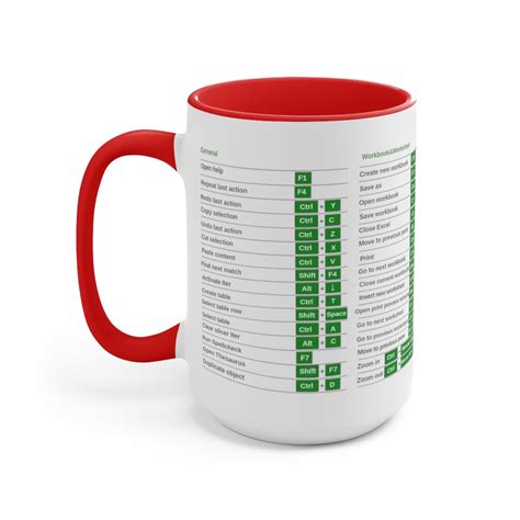 Excel Shortcut Mug Excel Shortcuts White Glossy Mug Etsy