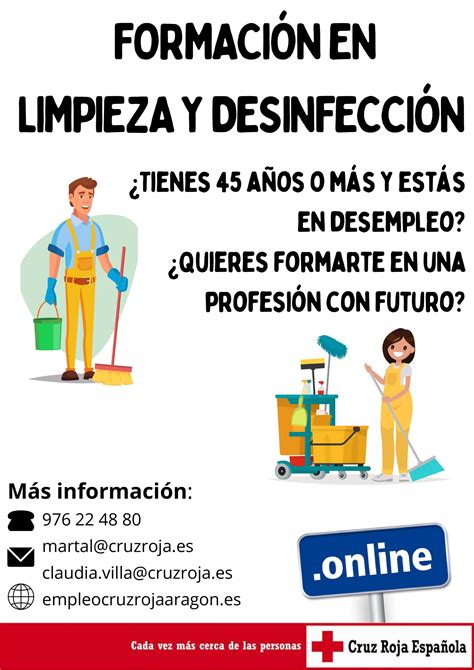 Curso De Formaci N En Limpieza Online Empleo Cruz Roja Arag N