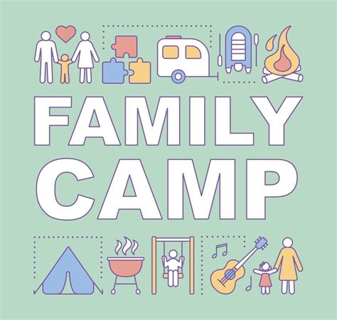 Familiencamp Resort für Kinder und Eltern Wortkonzept Banner Outdoor