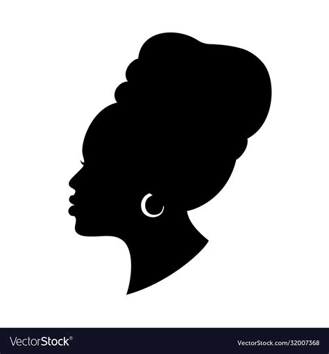 Silhouette African American Woman In A Head Wrap Vector Image