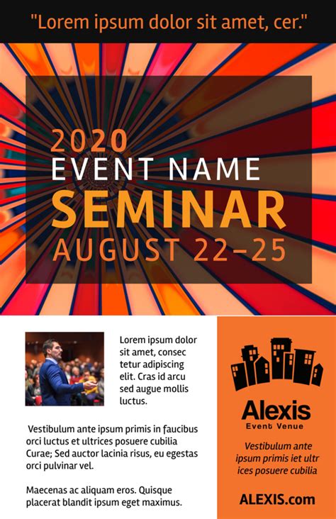 Orange Seminar Flyer Template Mycreativeshop