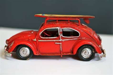 Vintage Style 1950s Volkswagen VW Beetle Bug Car - Red