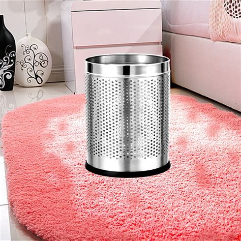 Open Top Silver Mofna Stainless Steel Perforated Bin Paper Bin Waste