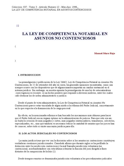 96 La Ley De Competencia Notarial En Asuntos No Contenciosos Pdf