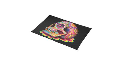 Sugar Skull Placemat Day Of The Dead Art Zazzle