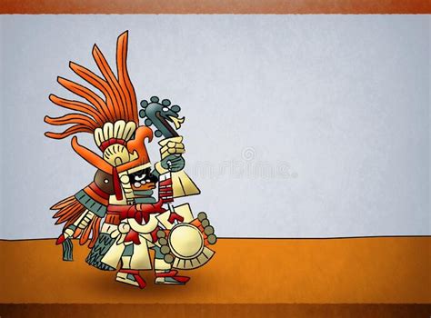 Huitzilopochtli Mayan Aztec Deity God Of Sun Illustration Royalty Free