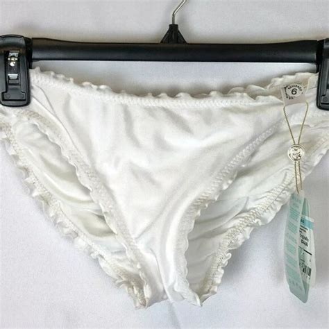 Luli Fama Swim Luli Fama Womens White Cheeky Bikini Bottom Size Xl