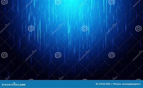 3d Abstract Digital Technology Animated Blue Light Particles On Blue