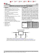 LM2936 Ultra Low Quiescent Current LDO Voltage Regulator Course Hero