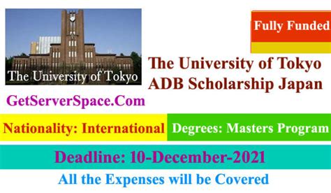 The University Of Tokyo Adb Fully Funded Scholarship 2022 In Japan