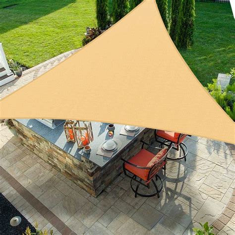 Belle Dura 8x8x8 Triangle Sand Sun Patio Shade Sail Canopy Use For Patio Backyard Lawn Garden