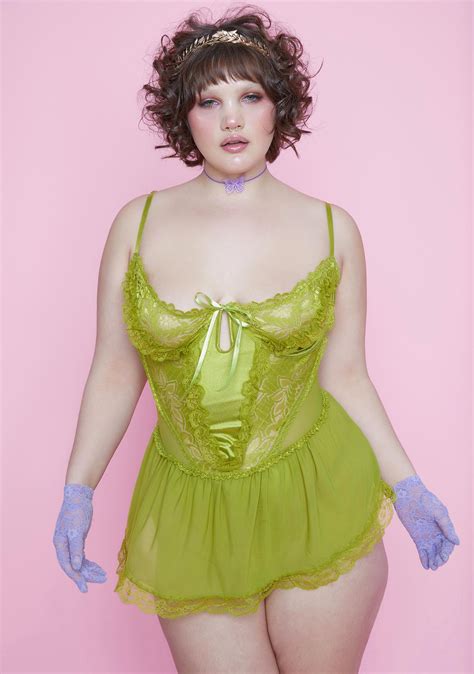 Plus Size Sugar Thrillz Sheer And Lace Teddy Green Dolls Kill