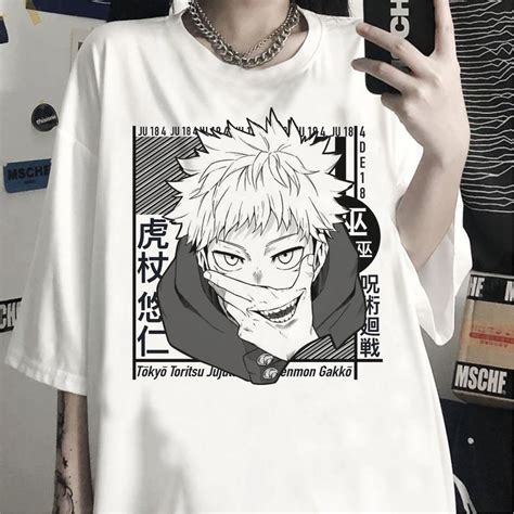 Camiseta Anime Jujutsu Kaisen Unissex Sukuna Satoru Gojo Yuji Itadori