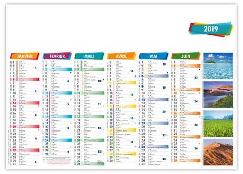 Calendriers bancaire 2019 Modèles Alexandre Zone de personnalisation en