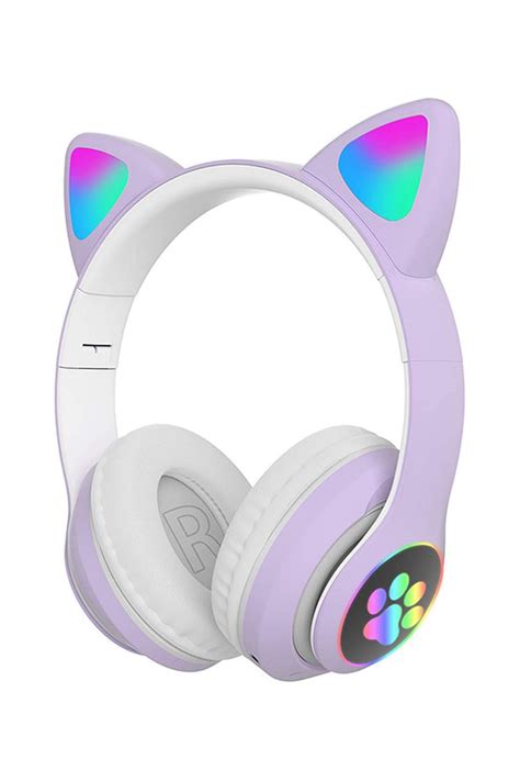 Fuchsia Kedi Kulakl K Led I Kl Bluetooth Katlanabilir E Lenceli