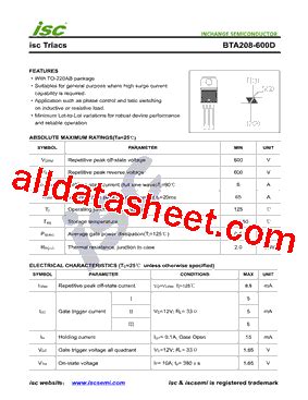 Bta D Datasheet Pdf Inchange Semiconductor Company Limited