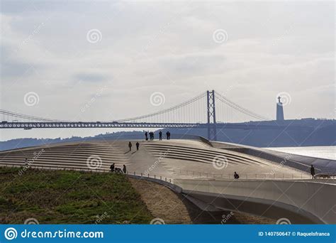 Lisbon Cityscape with Bridge Under River and Christ the King Editorial Photography - Image of ...