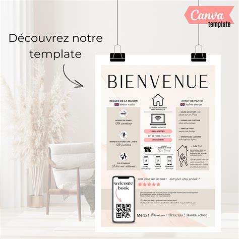 Airbnb Affiche De Bienvenue En Fran Ais Et Anglais Template Canva